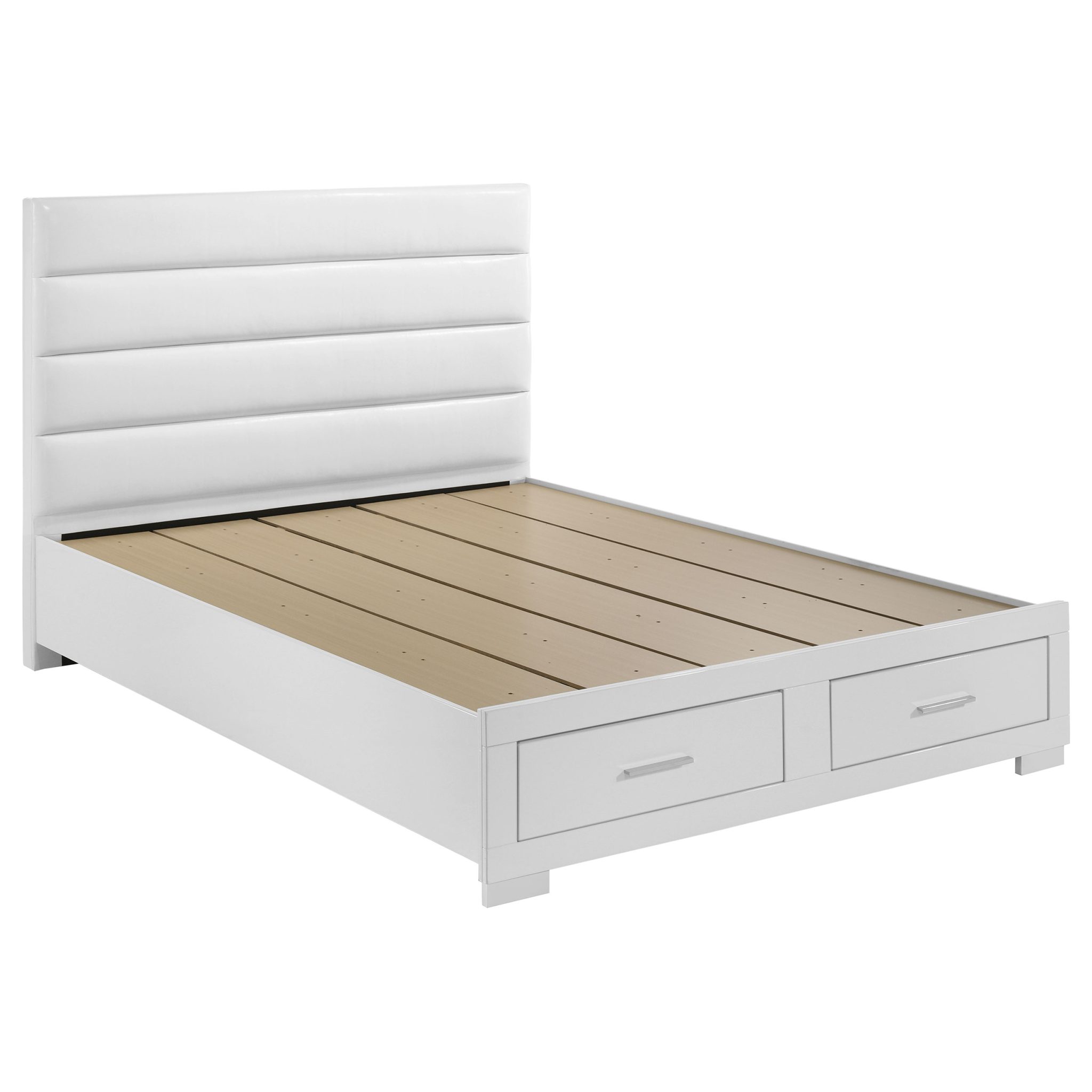 Felicity Storage Platform Bedroom Set White High Gloss - Image 3