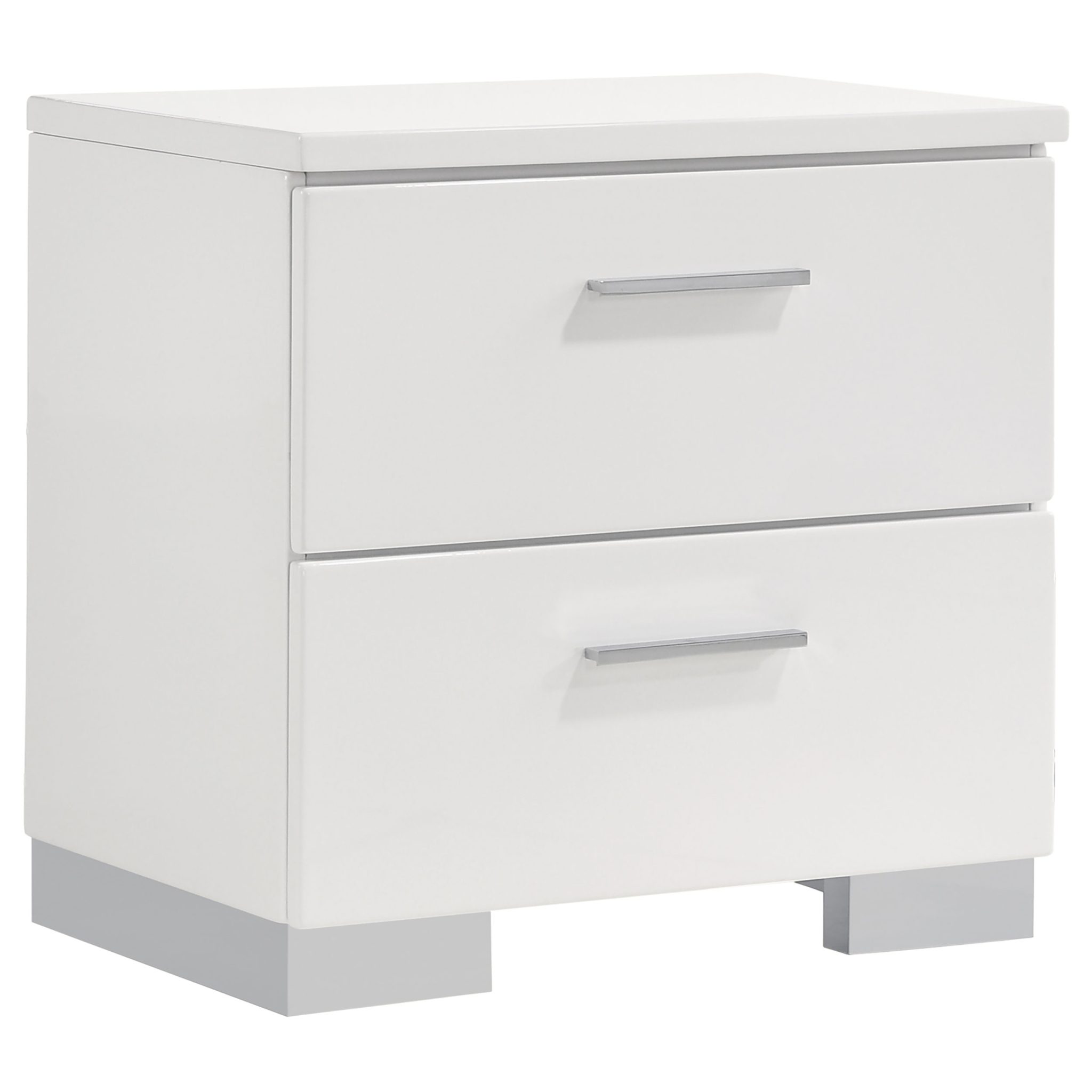 Felicity Storage Platform Bedroom Set White High Gloss - Image 5