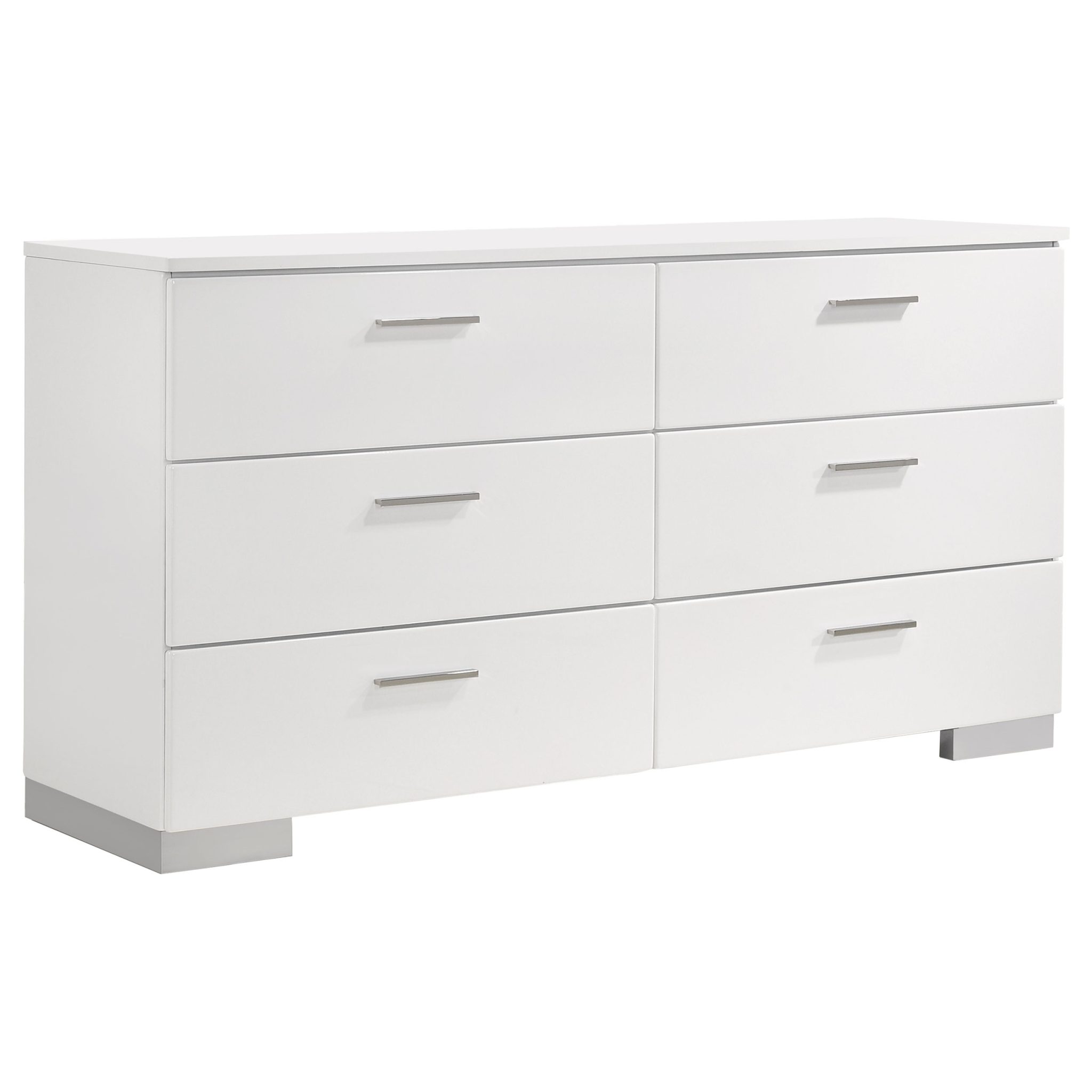 Felicity Storage Platform Bedroom Set White High Gloss - Image 7