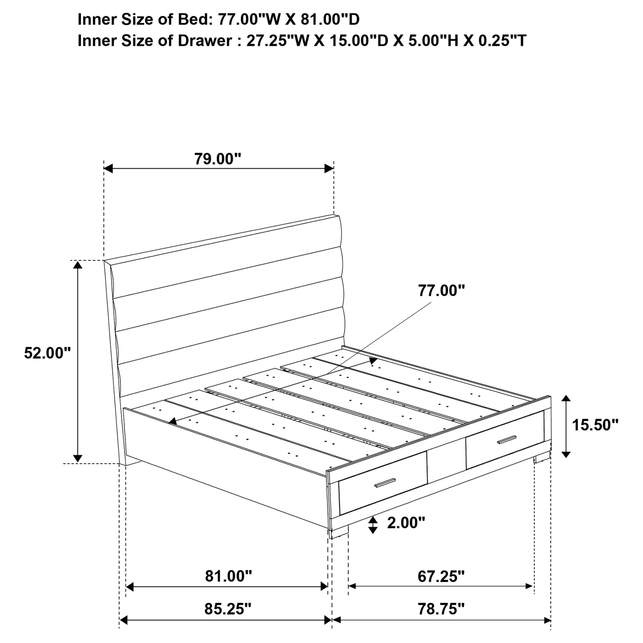 Felicity Storage Platform Bedroom Set White High Gloss - Image 13