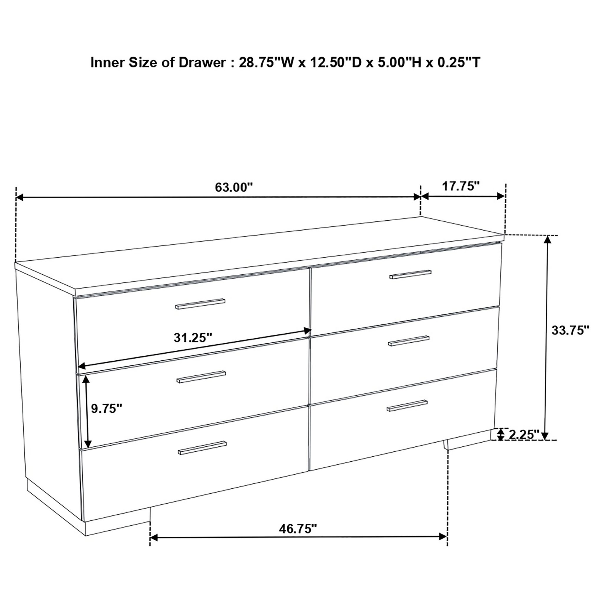 Felicity Storage Platform Bedroom Set White High Gloss - Image 15