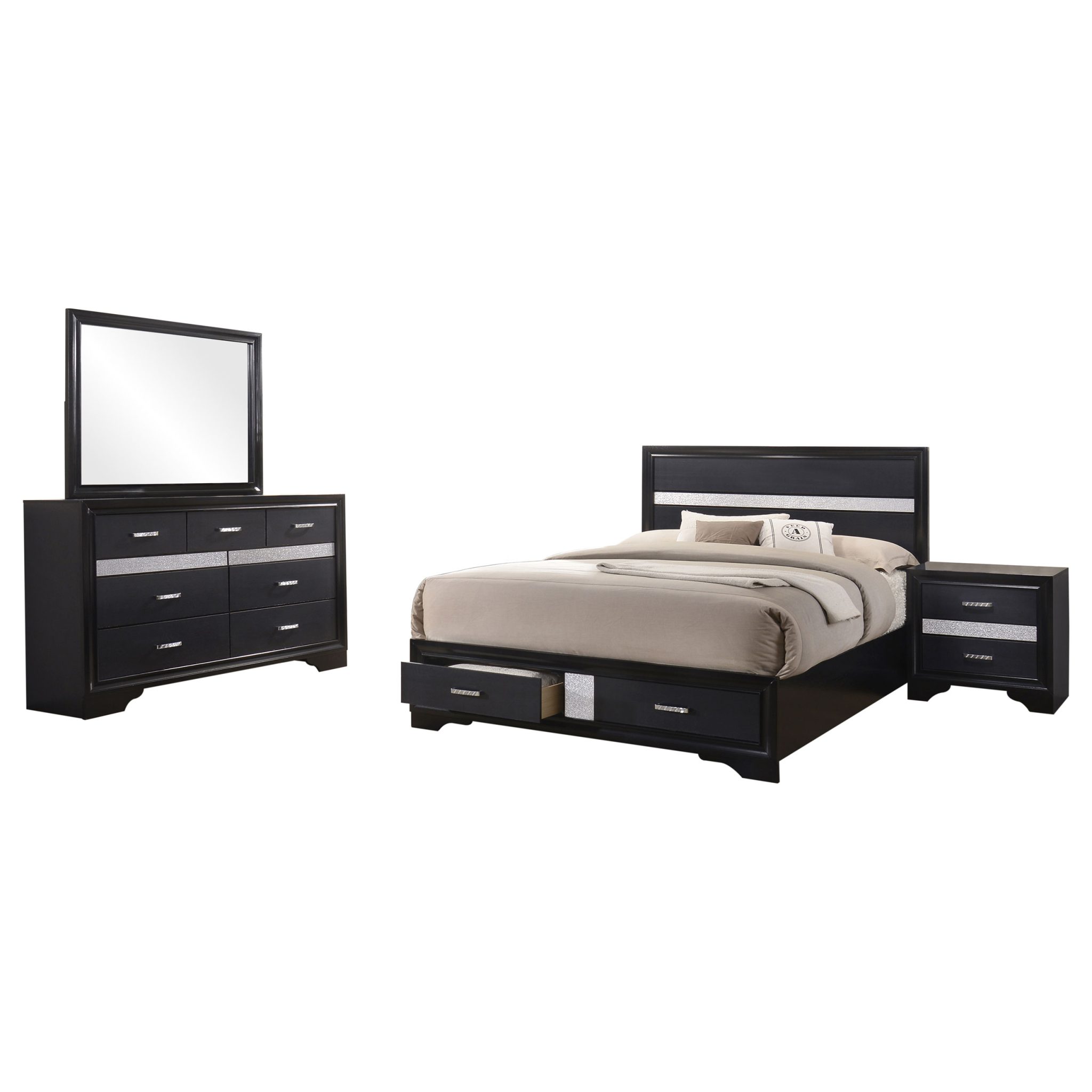 Miranda Storage Bedroom Set Black - Image 2
