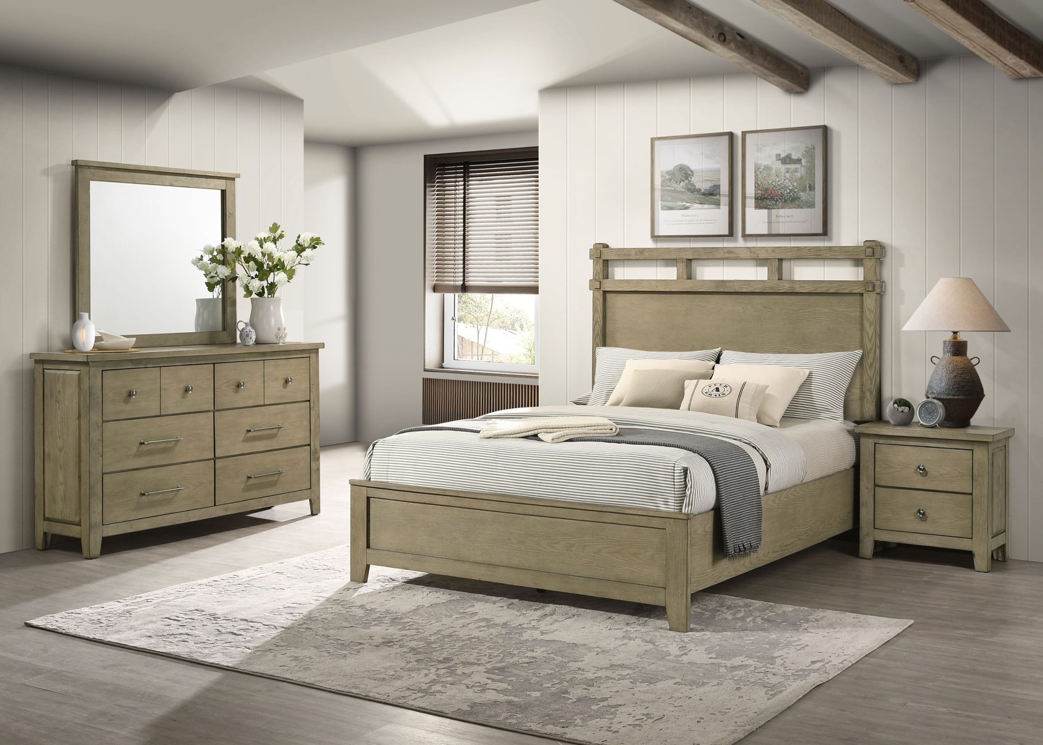 Hazlewood Panel Bedroom Set Vineyard Oak
