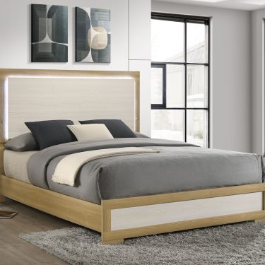 Hyland LED Panel Bed Natural and White
