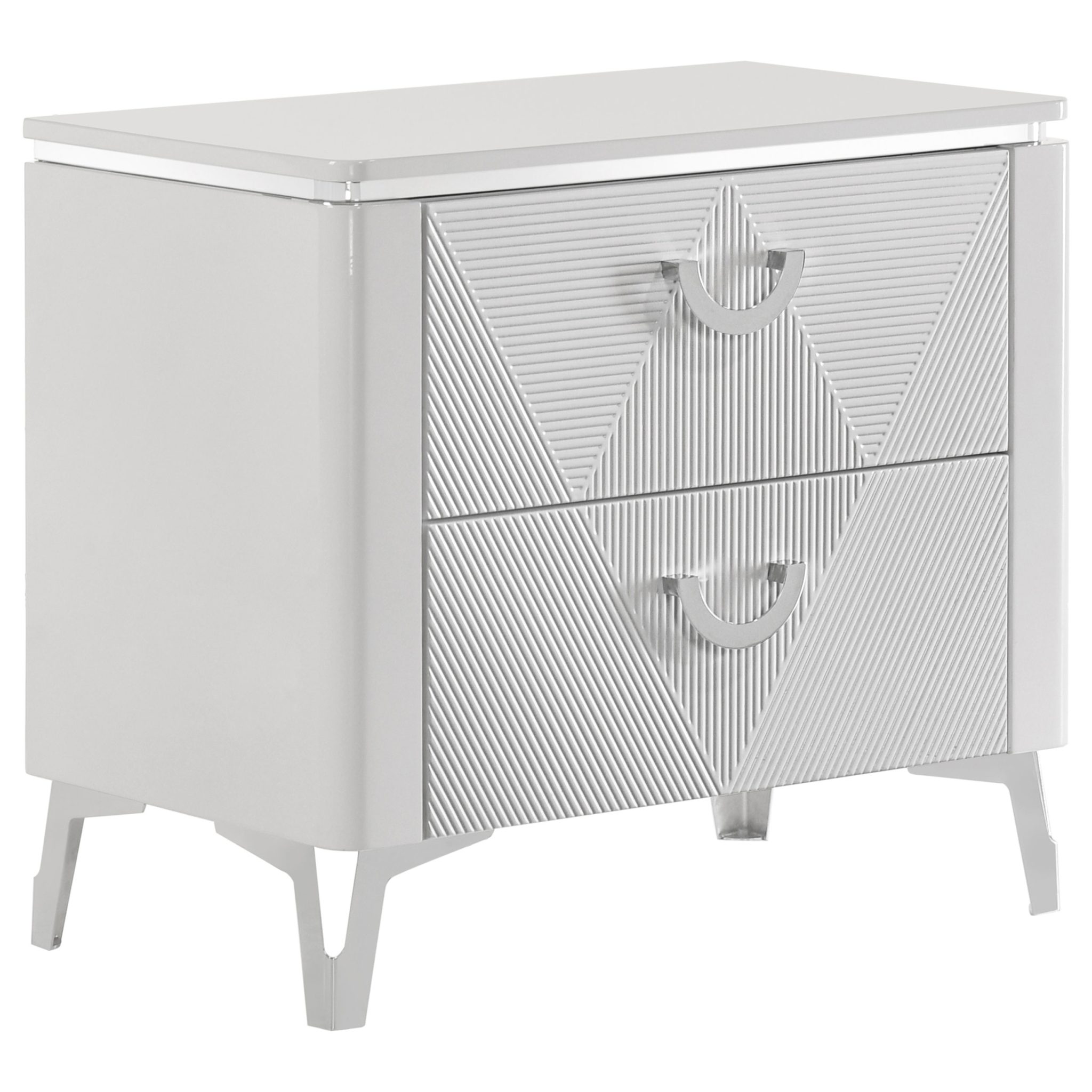 Cassia LED Bedroom Set White High Gloss - Image 5