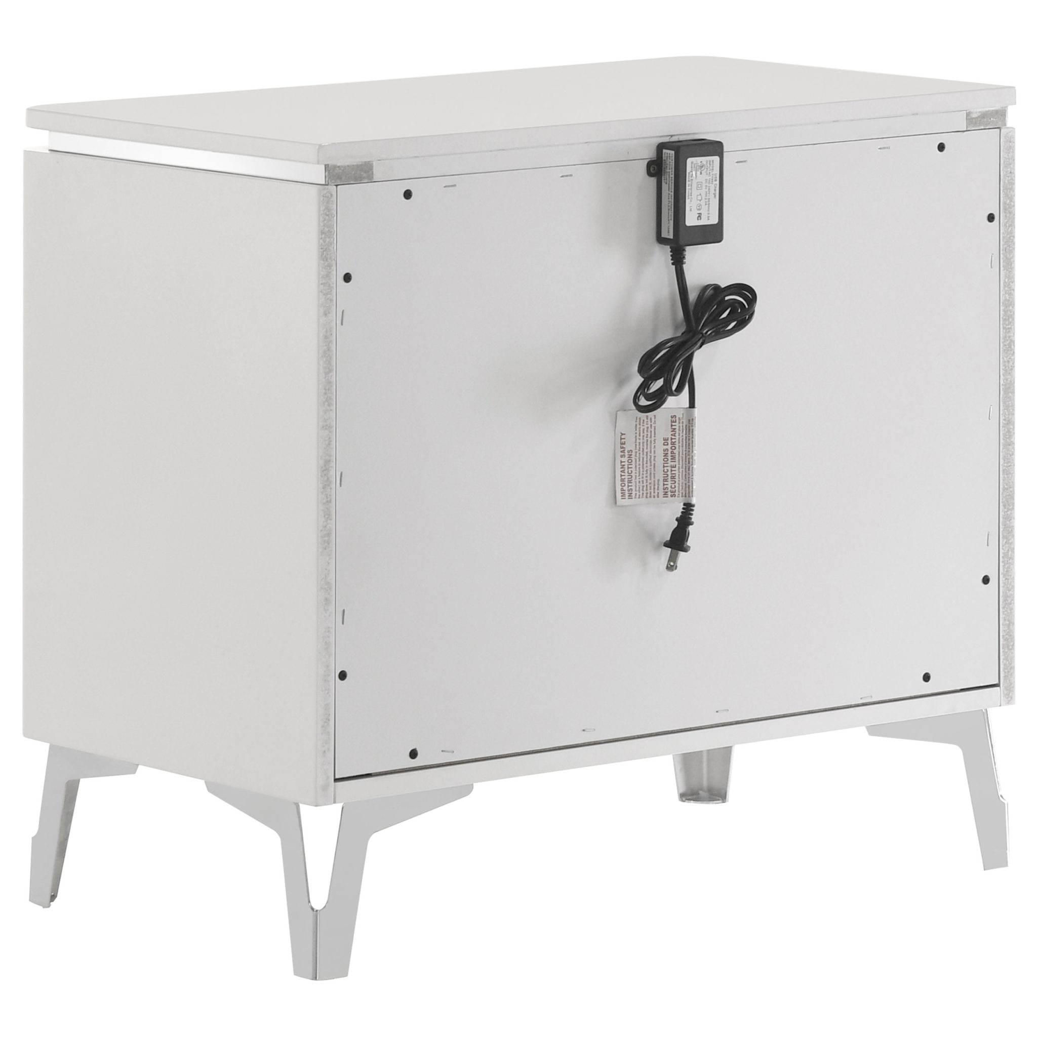 Cassia LED Bedroom Set White High Gloss - Image 6