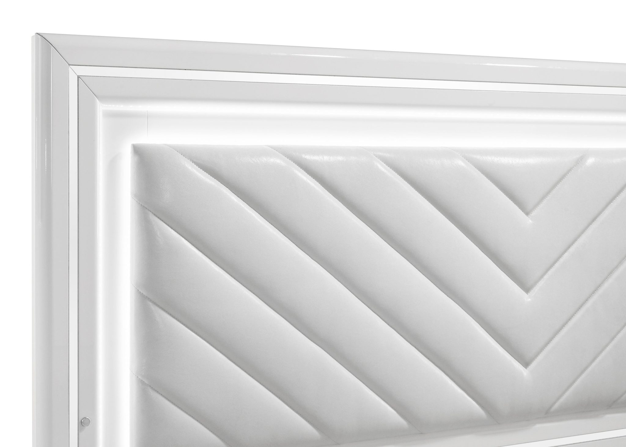 Cassia LED Bedroom Set White High Gloss - Image 11