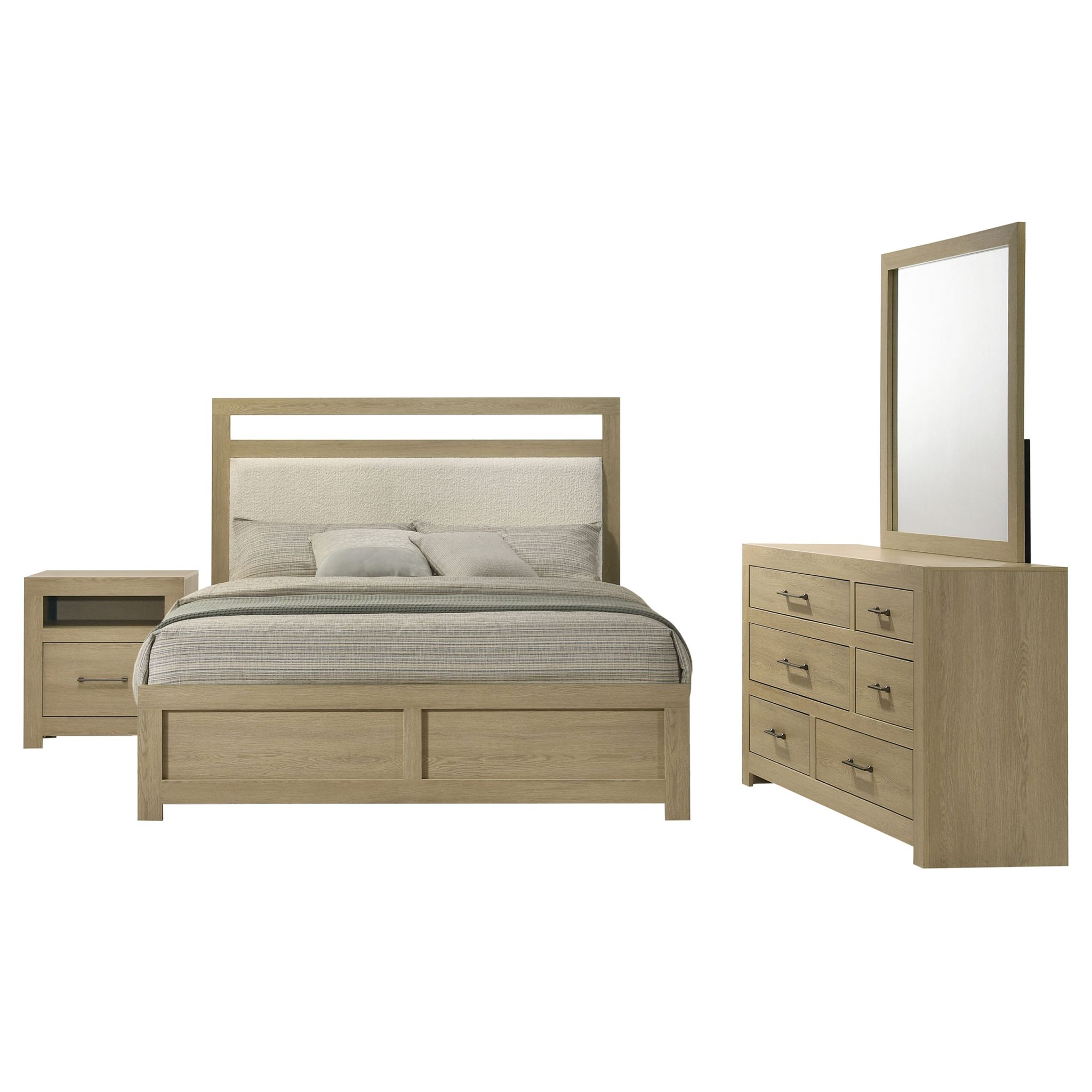 Hendricks Panel Bedroom Set Light Oak - Image 2
