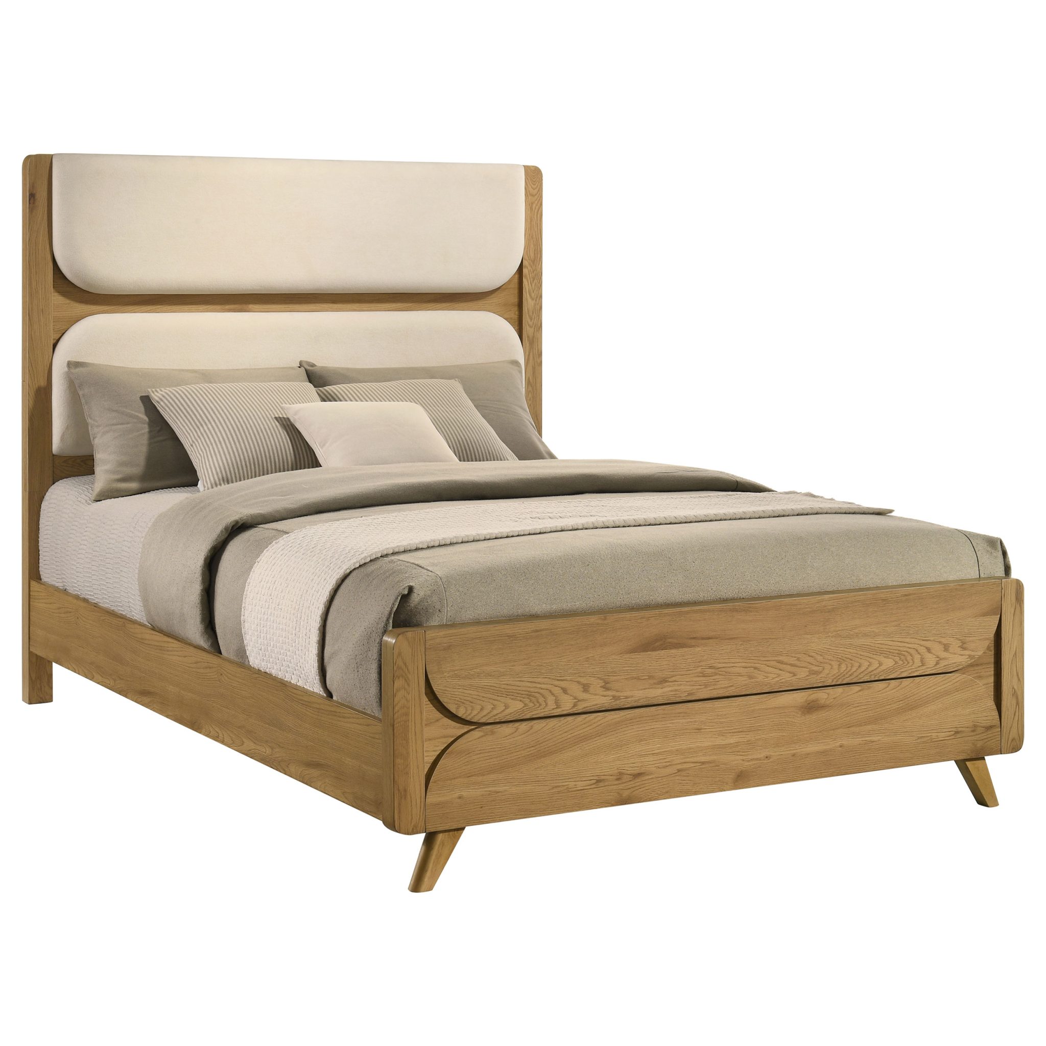 Bennett Upholstered Panel Bed Light Oak - Image 3