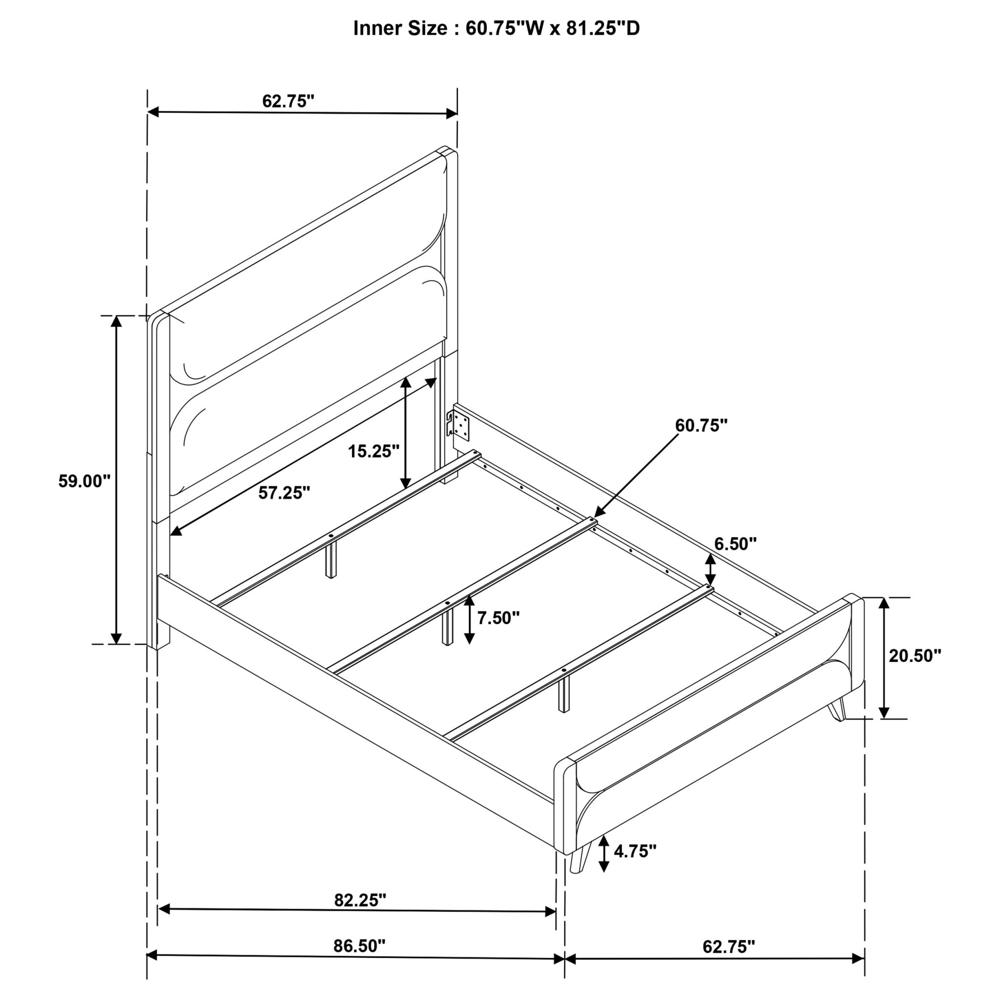 Bennett Upholstered Panel Bed Light Oak - Image 11