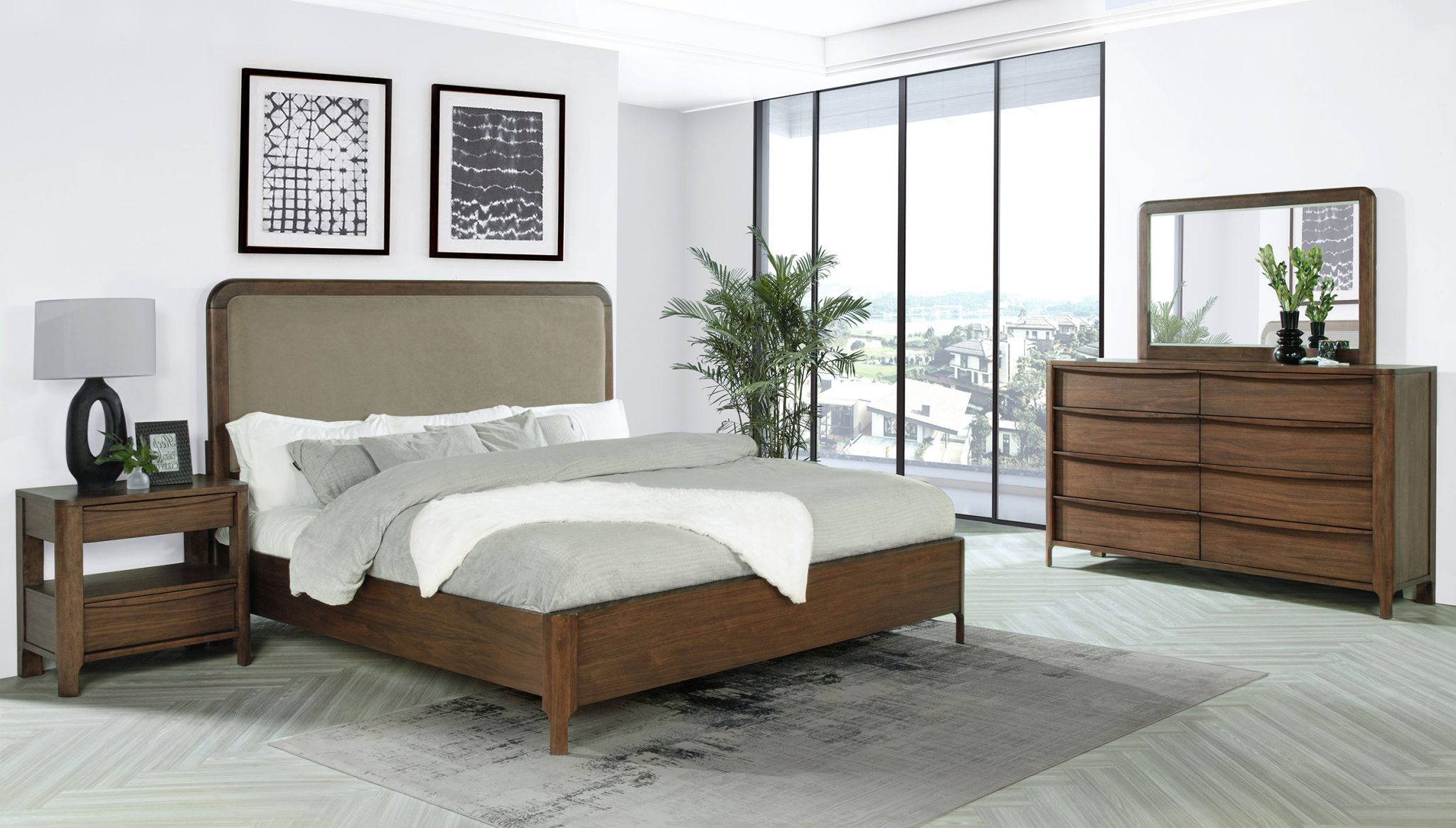 Maderia Bedroom Set Walnut