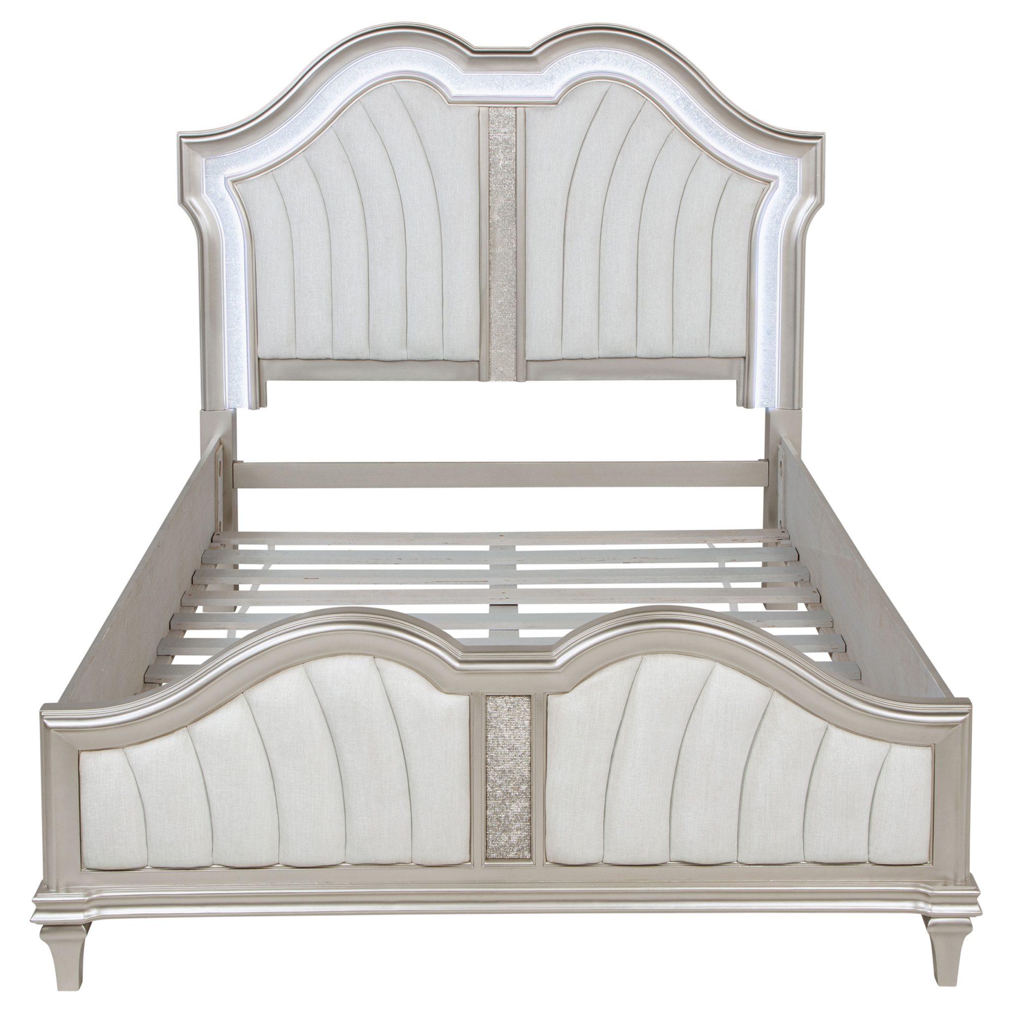 Evangeline LED Panel Bed Silver Oak - Image 4