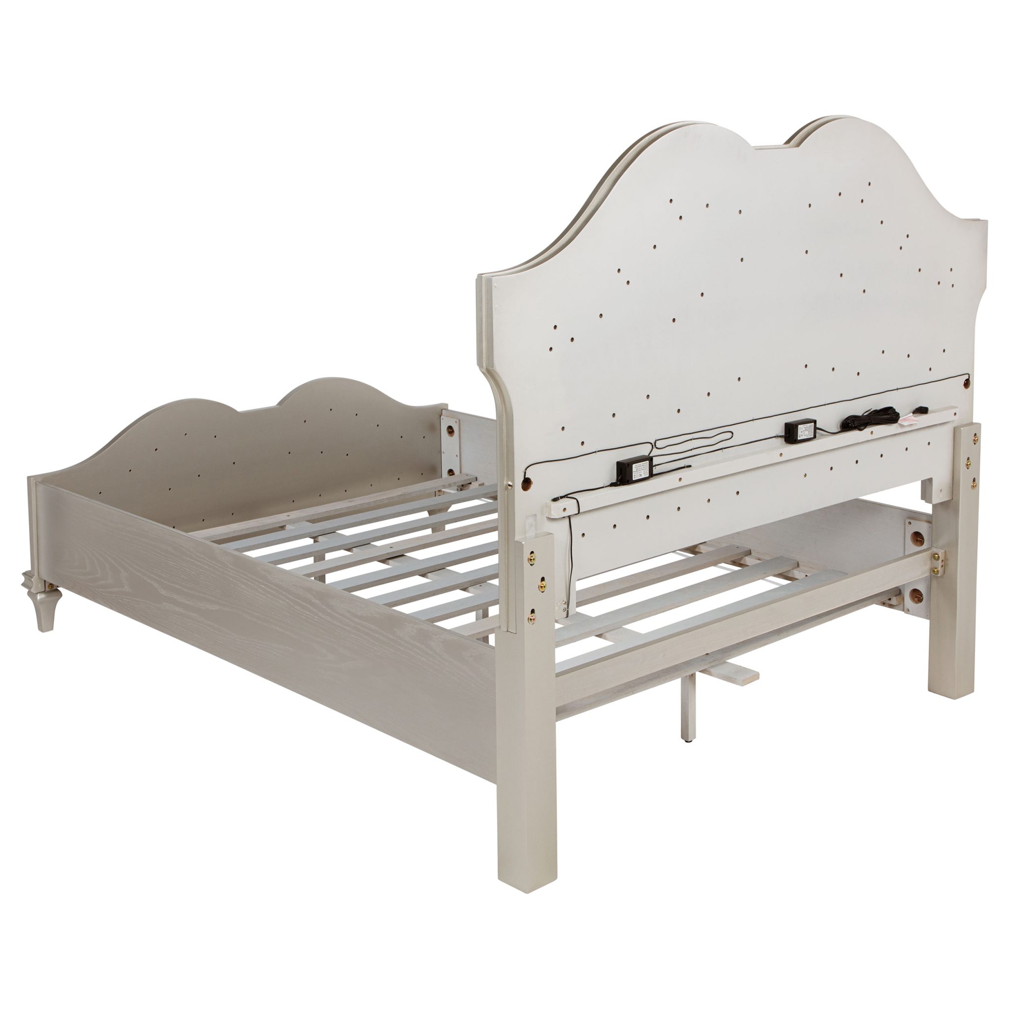 Evangeline LED Panel Bed Silver Oak - Image 5