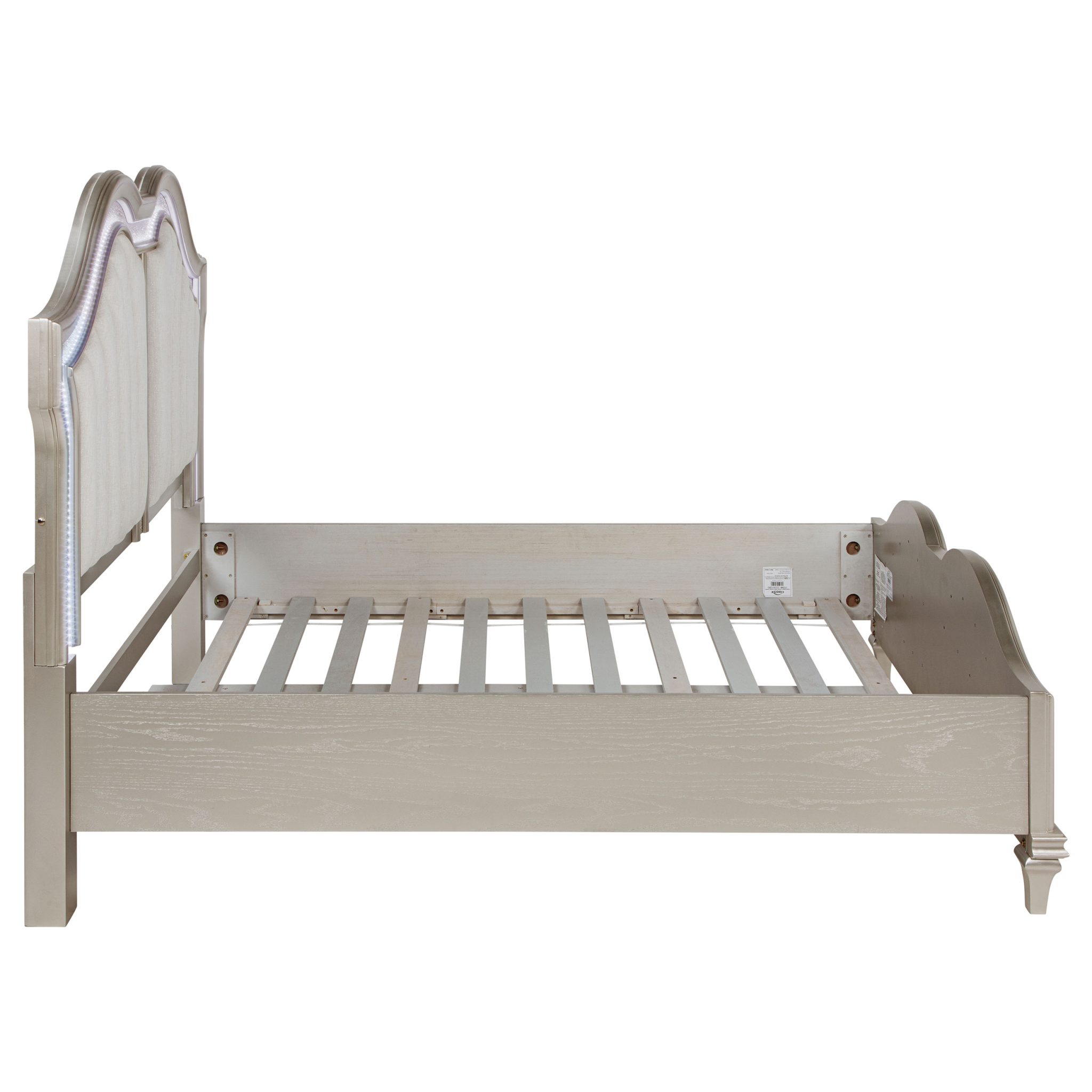 Evangeline LED Panel Bed Silver Oak - Image 6