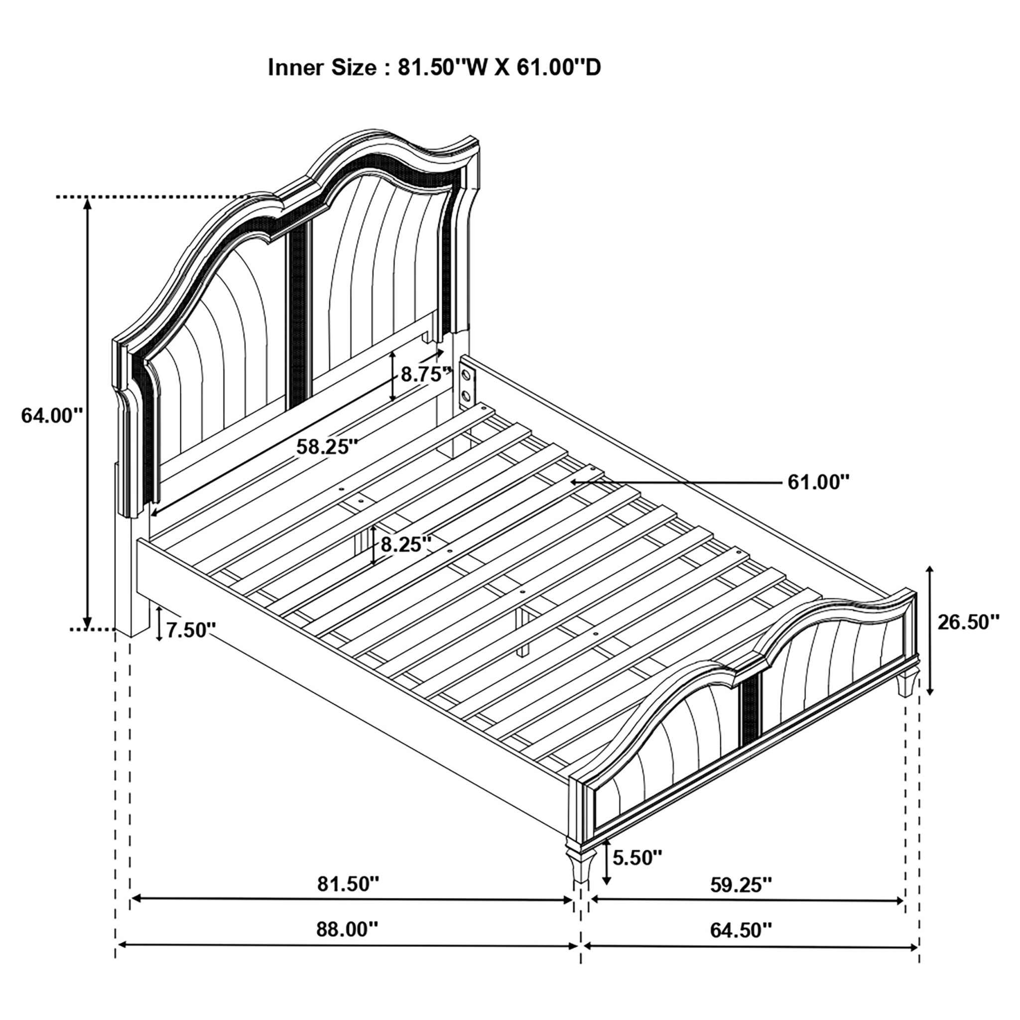 Evangeline LED Panel Bed Silver Oak - Image 10