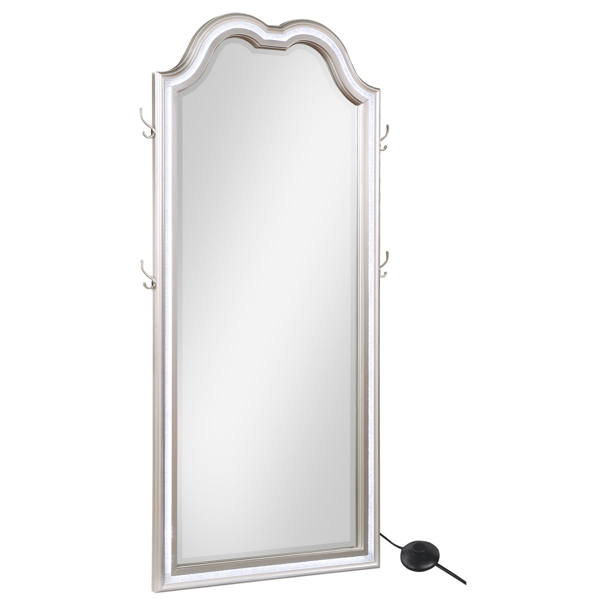 Evangeline Full Length LED Light Floor Mirror Silver Oak - Image 3