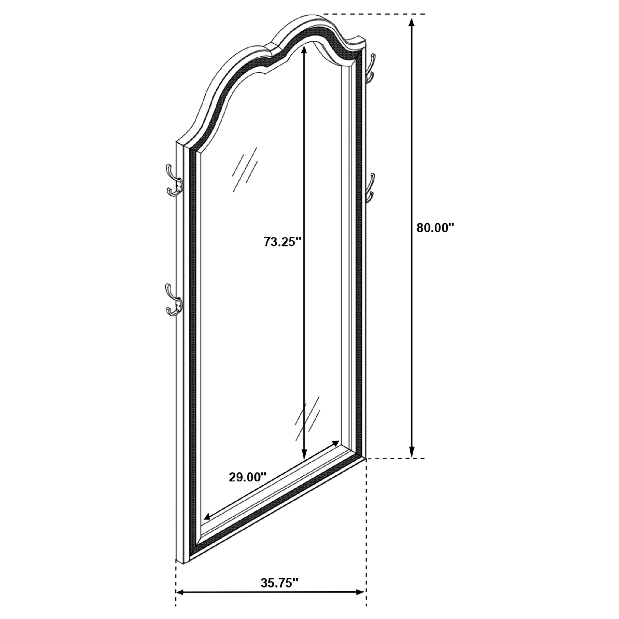 Evangeline Full Length LED Light Floor Mirror Silver Oak - Image 10
