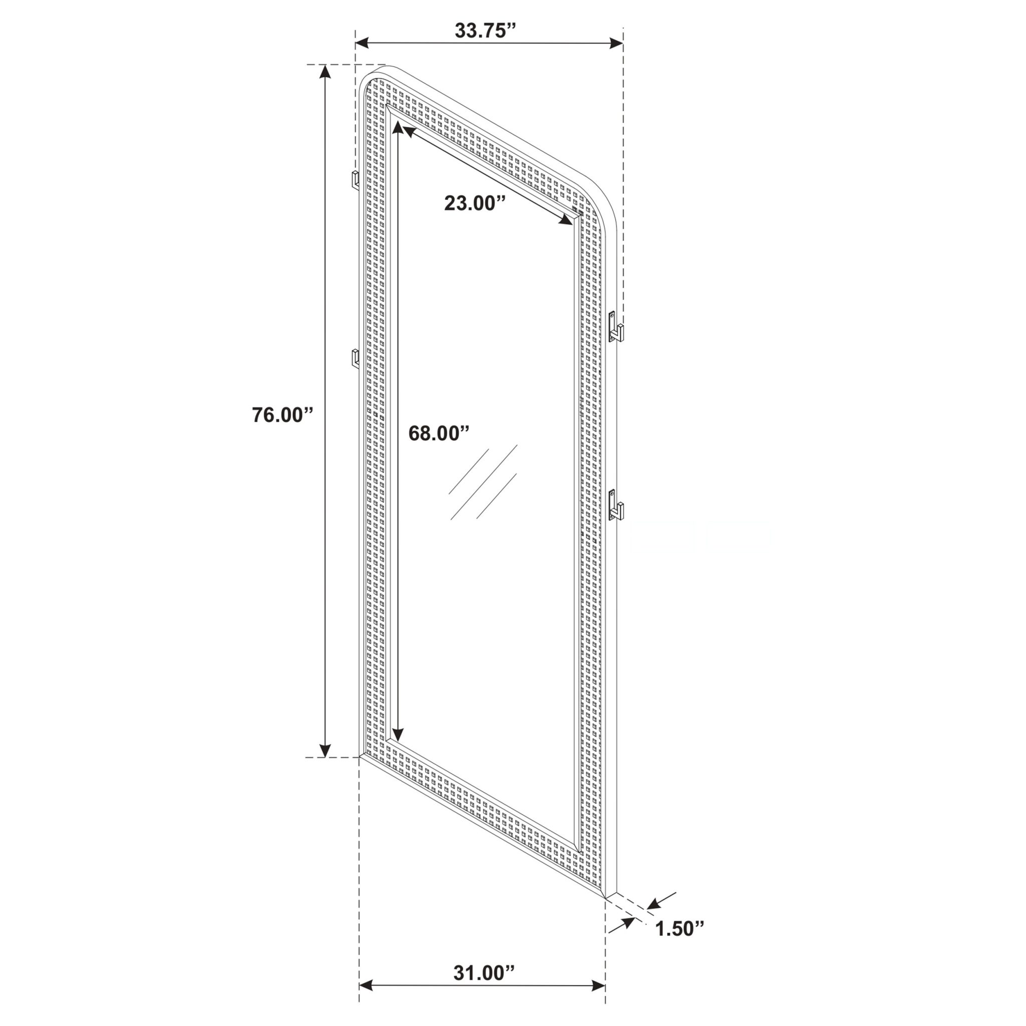 Arini Cane Weave Full Length Standing Floor Mirror - Image 14