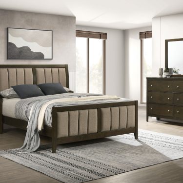 Wilkes Upholstered Bedroom Set Dark Cocoa