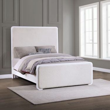 Anastasia Upholstered Bed Pearl White