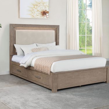 Kenora LED Storage Bed Barley Brown
