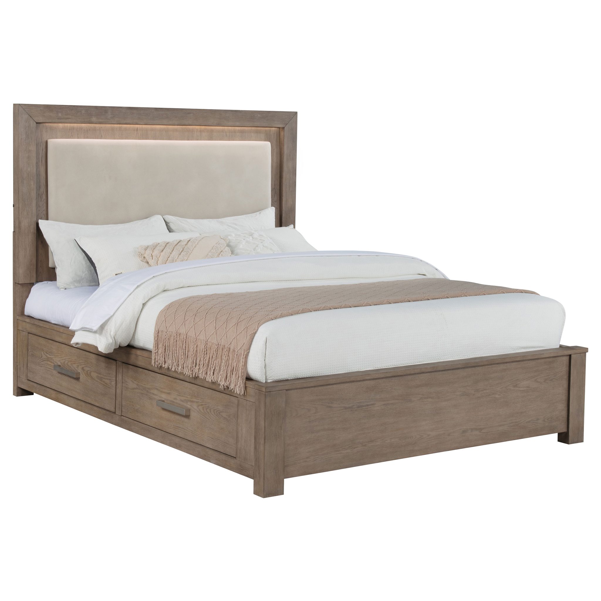 Kenora LED Storage Bed Barley Brown - Image 5