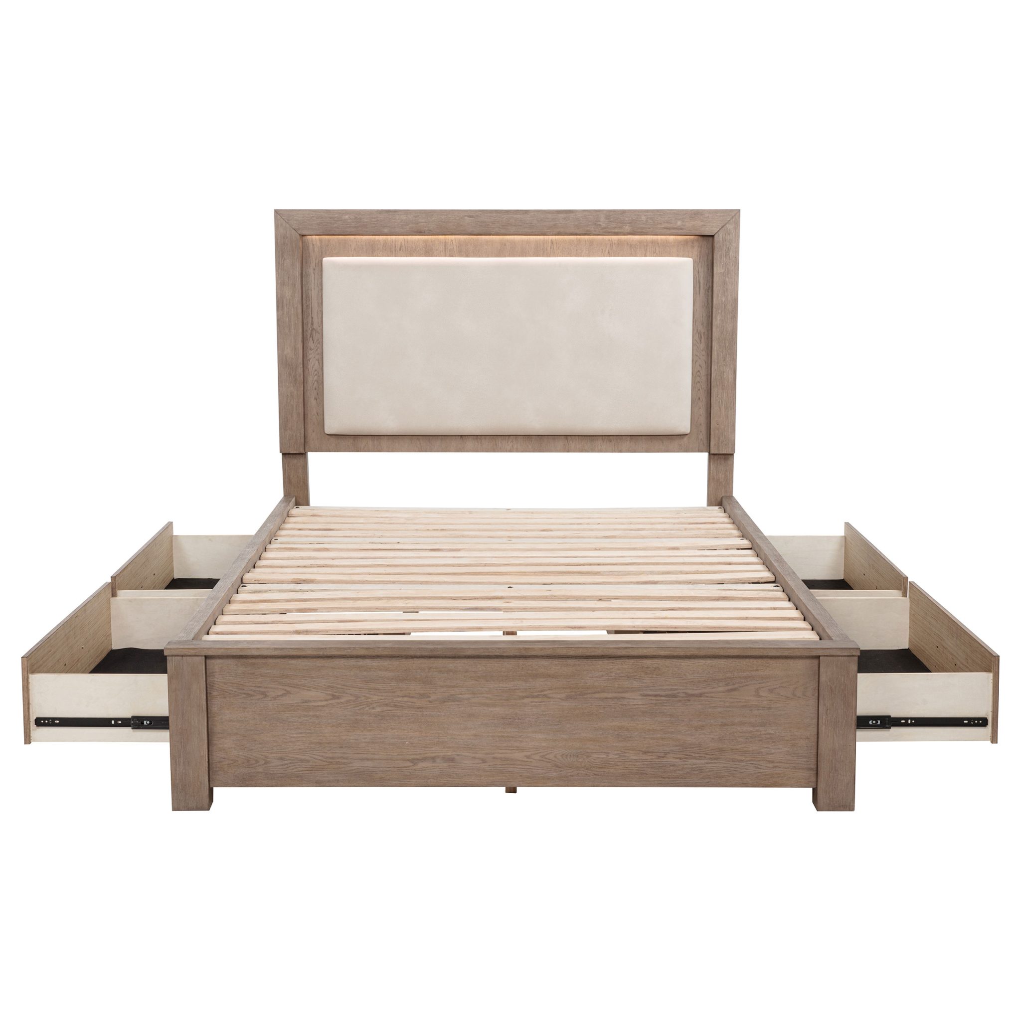 Kenora LED Storage Bed Barley Brown - Image 7