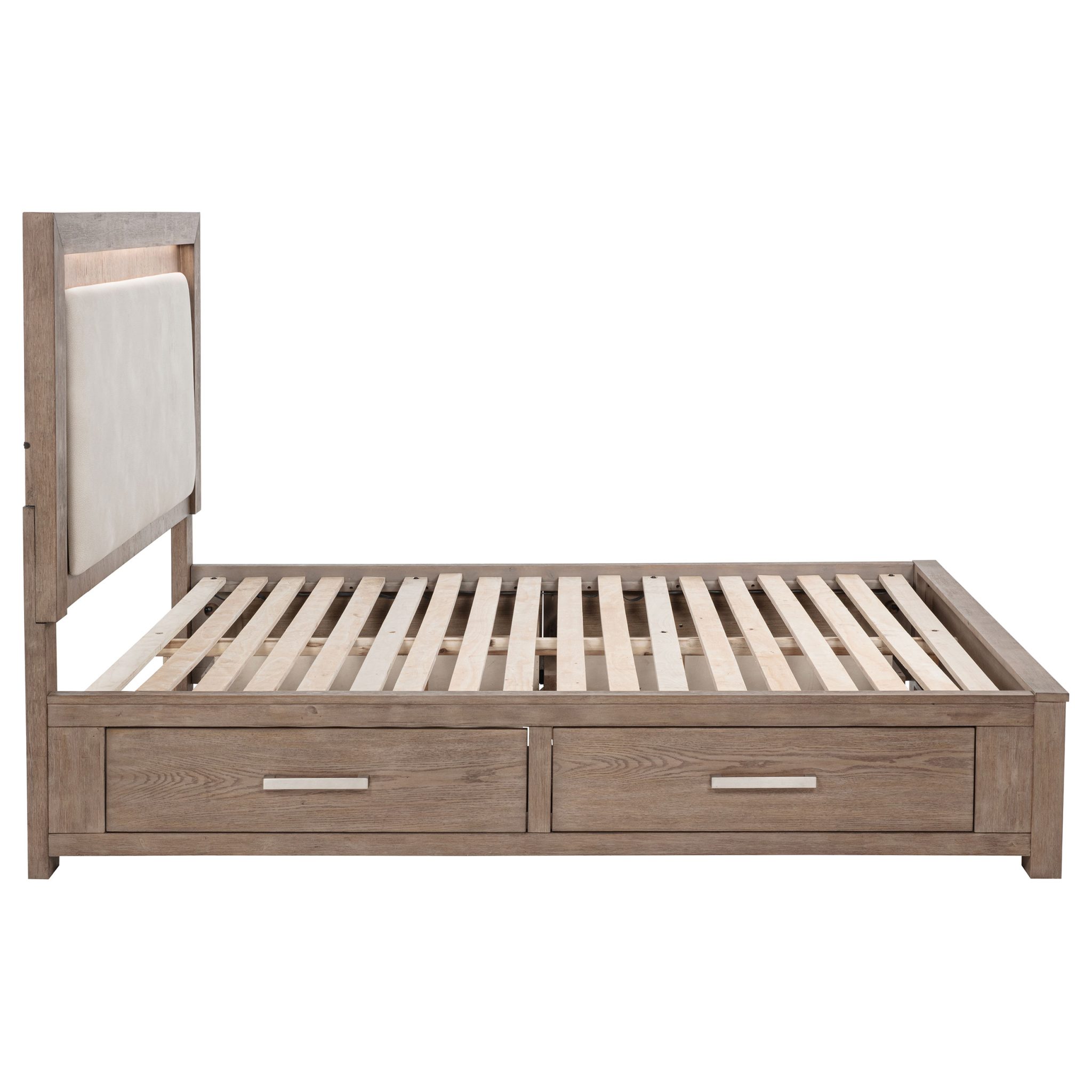 Kenora LED Storage Bed Barley Brown - Image 9