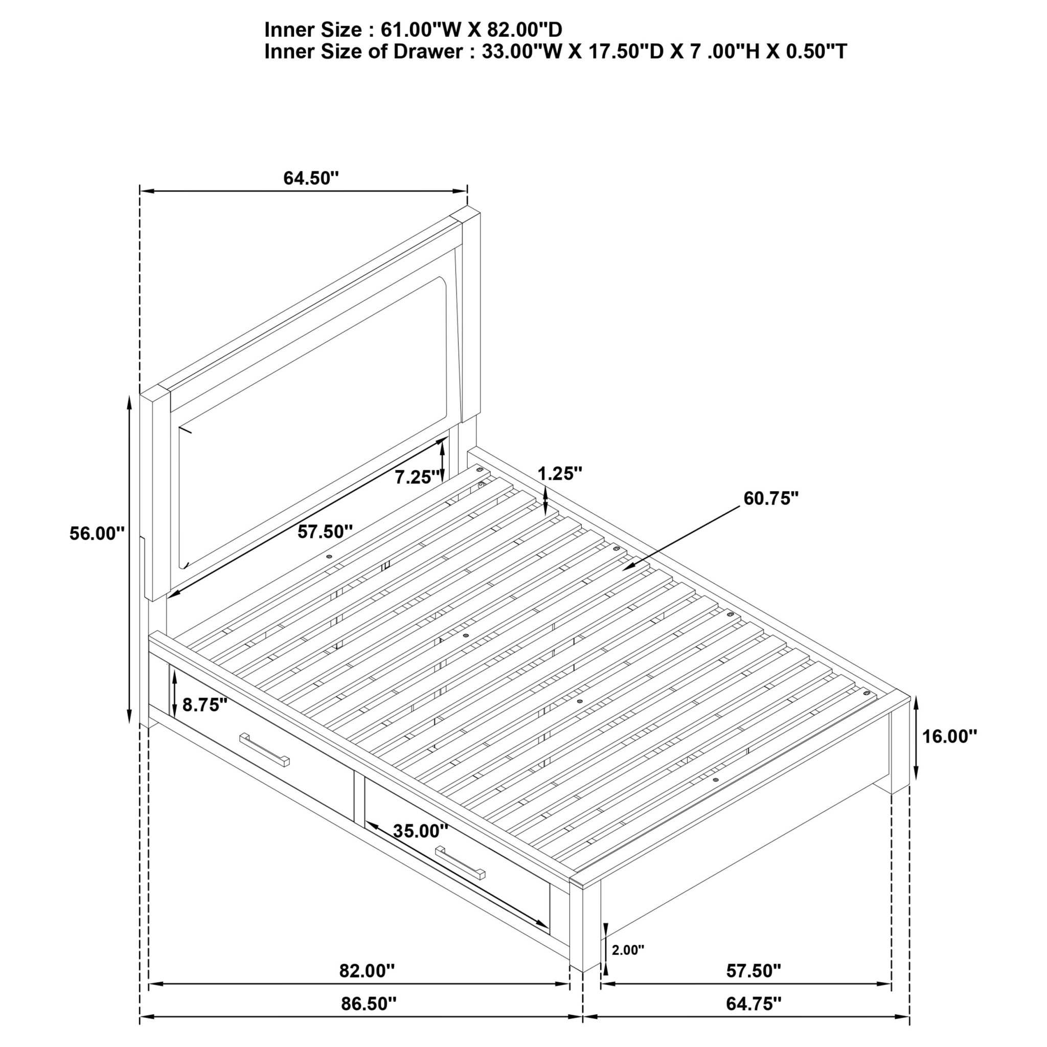 Kenora LED Storage Bed Barley Brown - Image 14