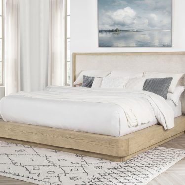 Kailani Wingback Bed Beige Oak