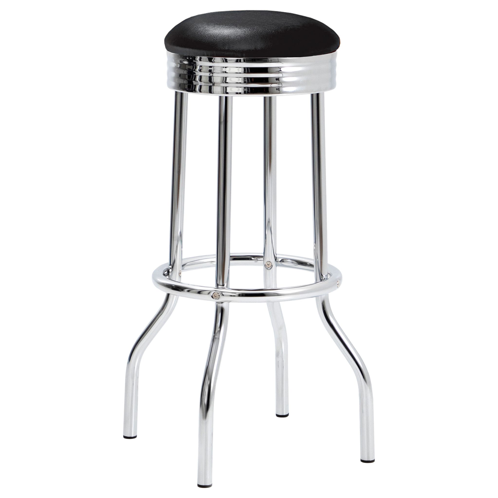 Retro Upholstered Metal Swivel Bar Stool (Set of 2) - Image 3