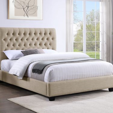 Chloe Upholstered Bed Oatmeal