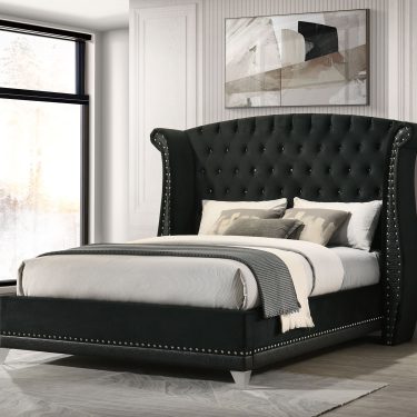 Barzini Wingback Bed Black
