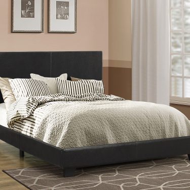 Dorian Upholstered Bed Black and Grey