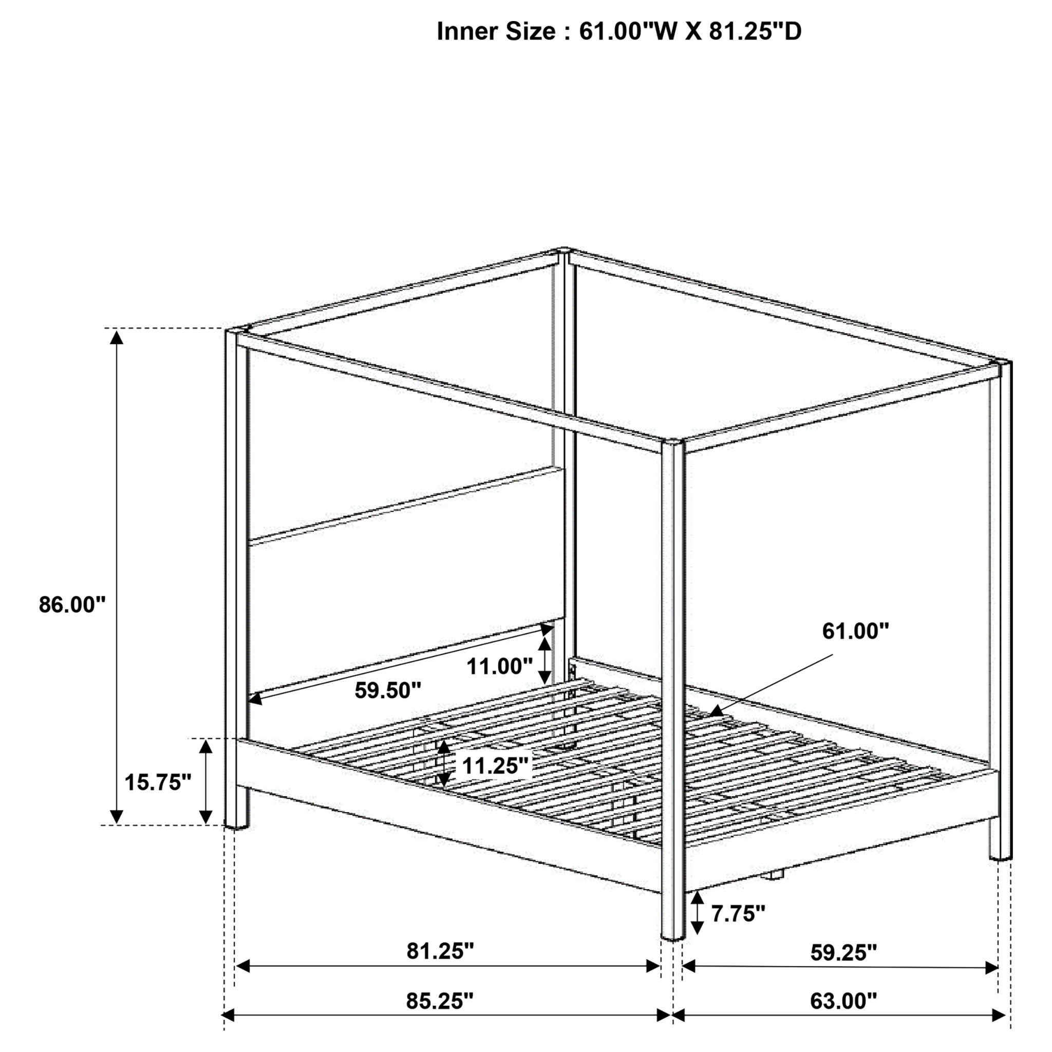 Monroe Canopy Bed Vanilla - Image 10