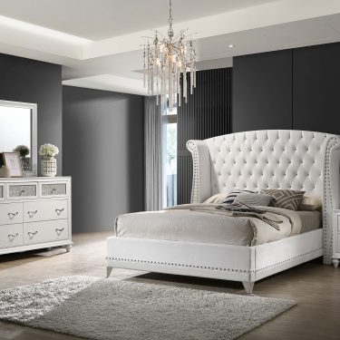 Barzini Upholstered Bedroom Set White