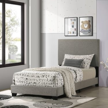 Dorian Fabric Bed Taupe and Cream