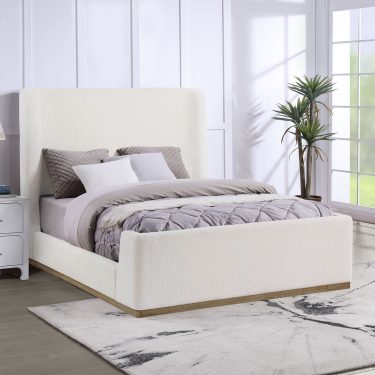 Nala Bouclé Platform Bed Cream