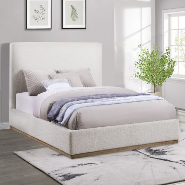 Knox Bouclé Platform Bed Cream