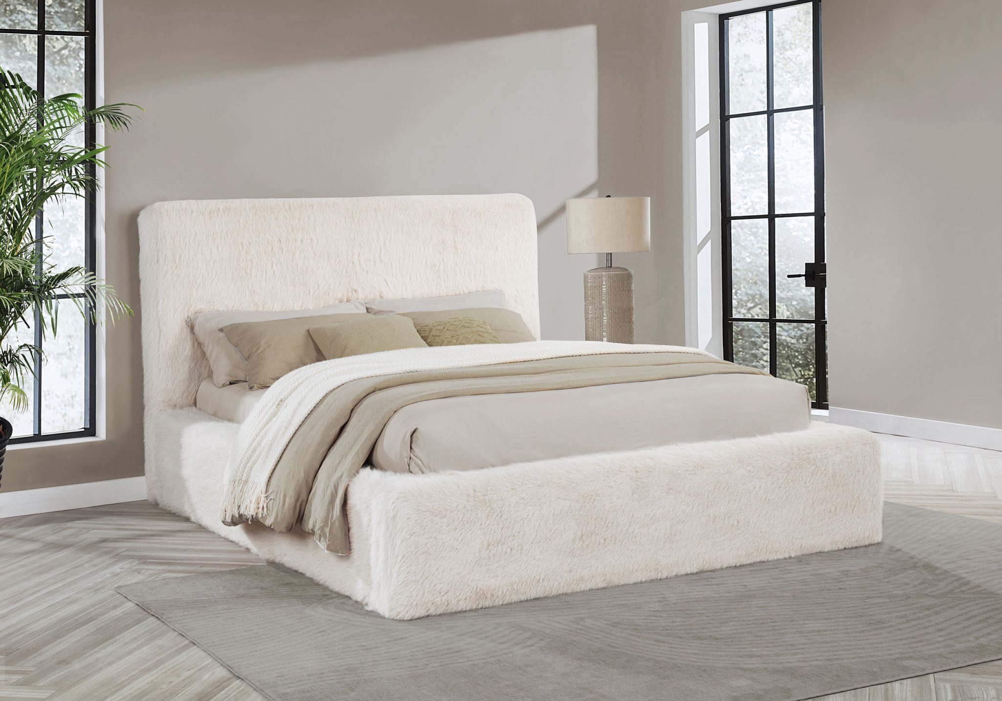 Rebecca Faux Fur Bed Cream