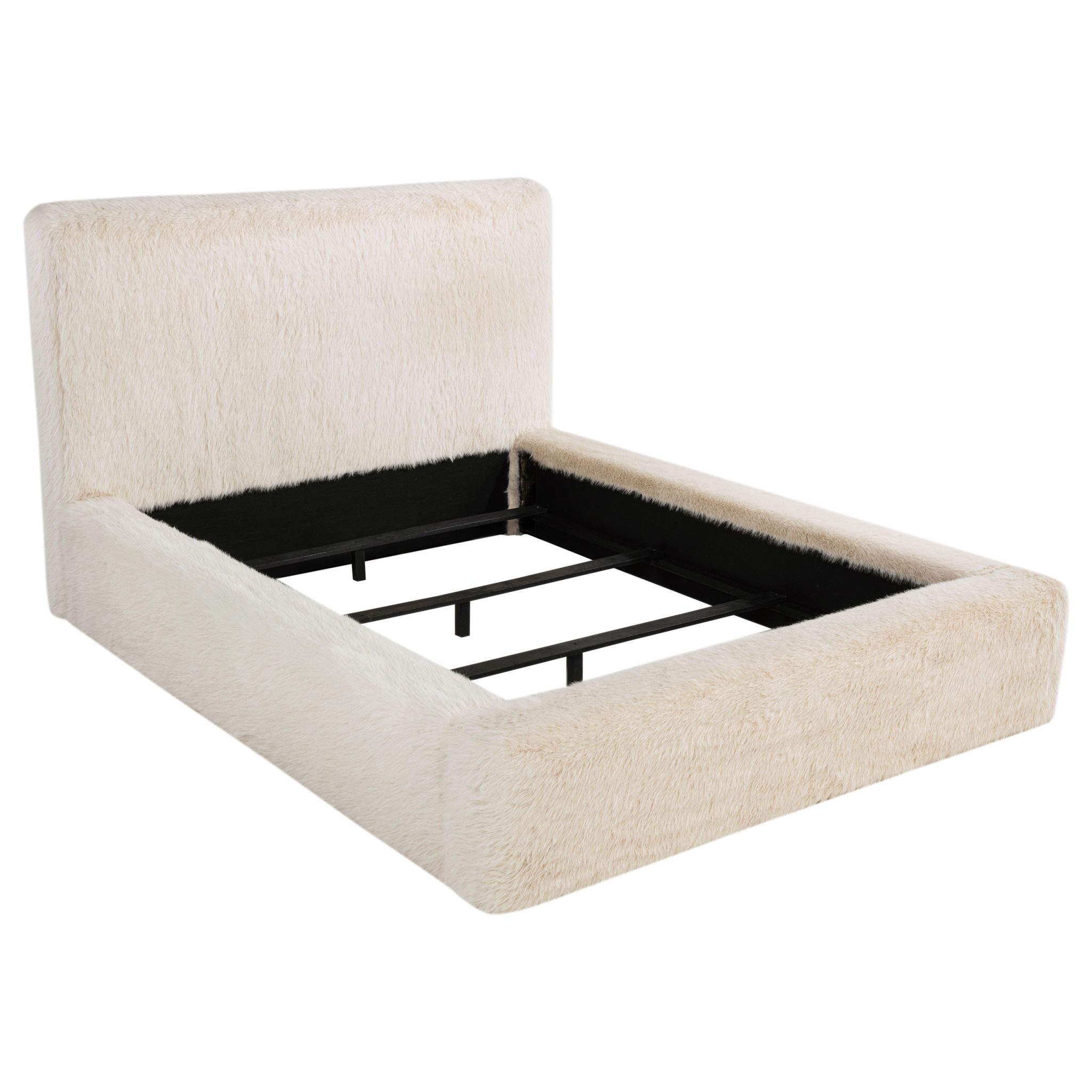 Rebecca Faux Fur Bed Cream - Image 2