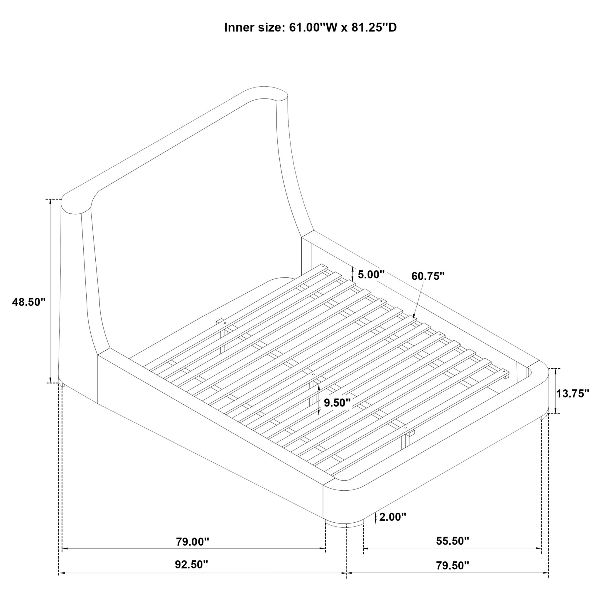 Rennes Wingback Platform Bed Grey - Image 9