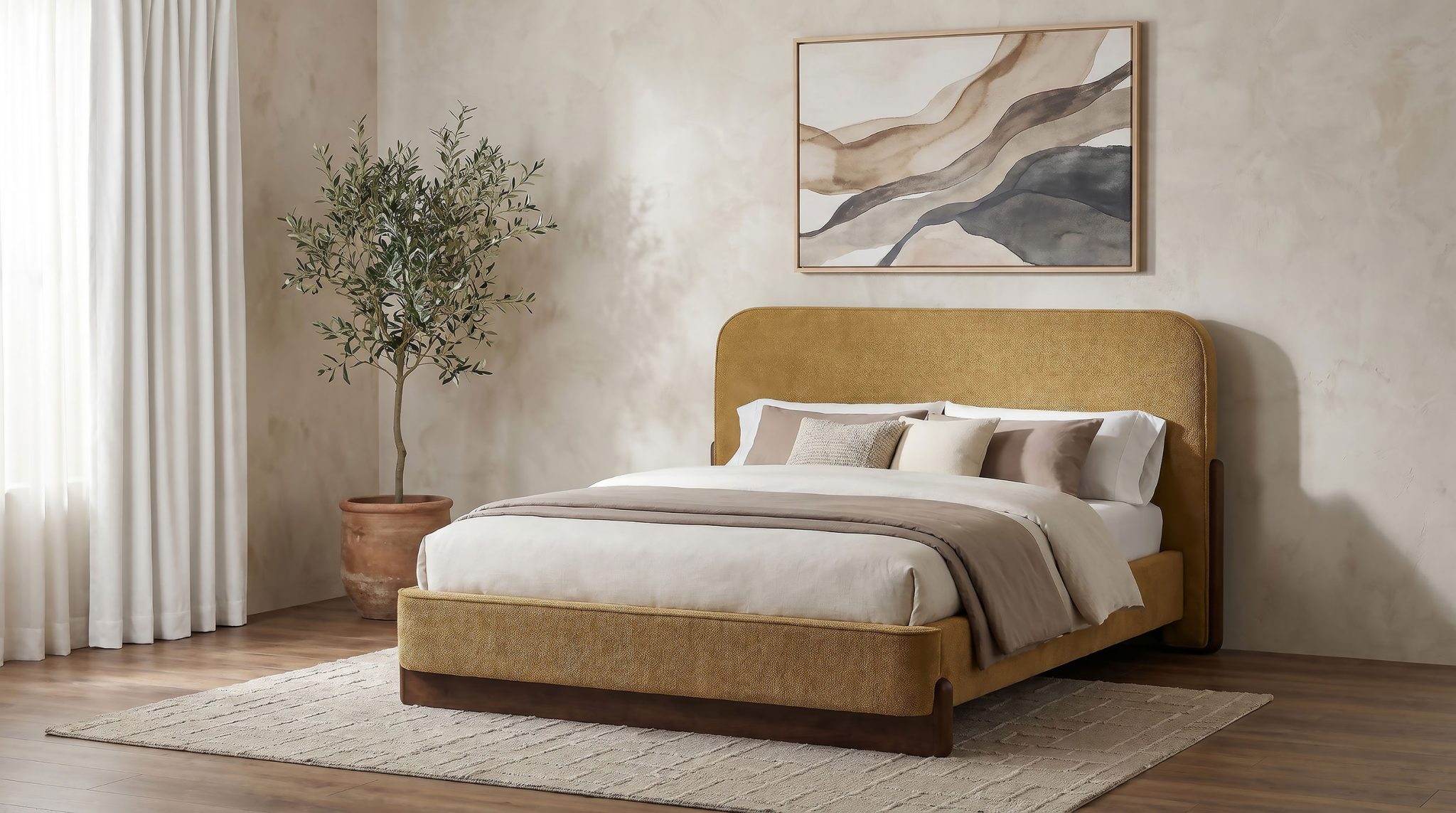 Baldacci Platform Bed Curry and Walnut