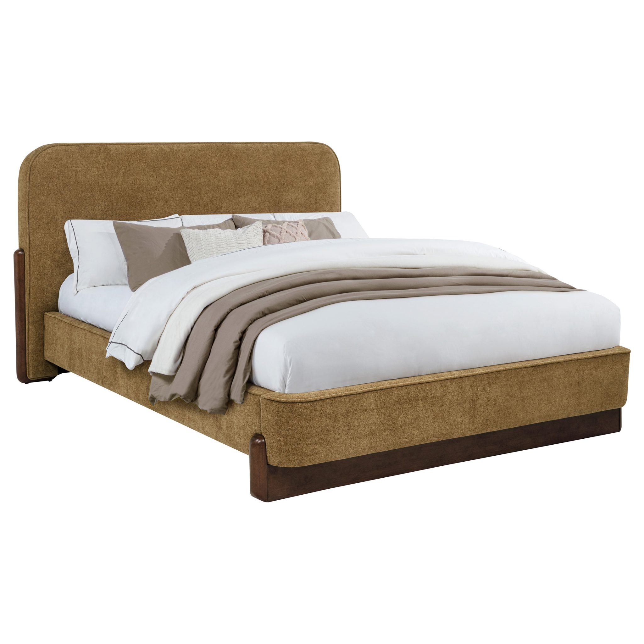 Baldacci Platform Bed Curry and Walnut - Image 3