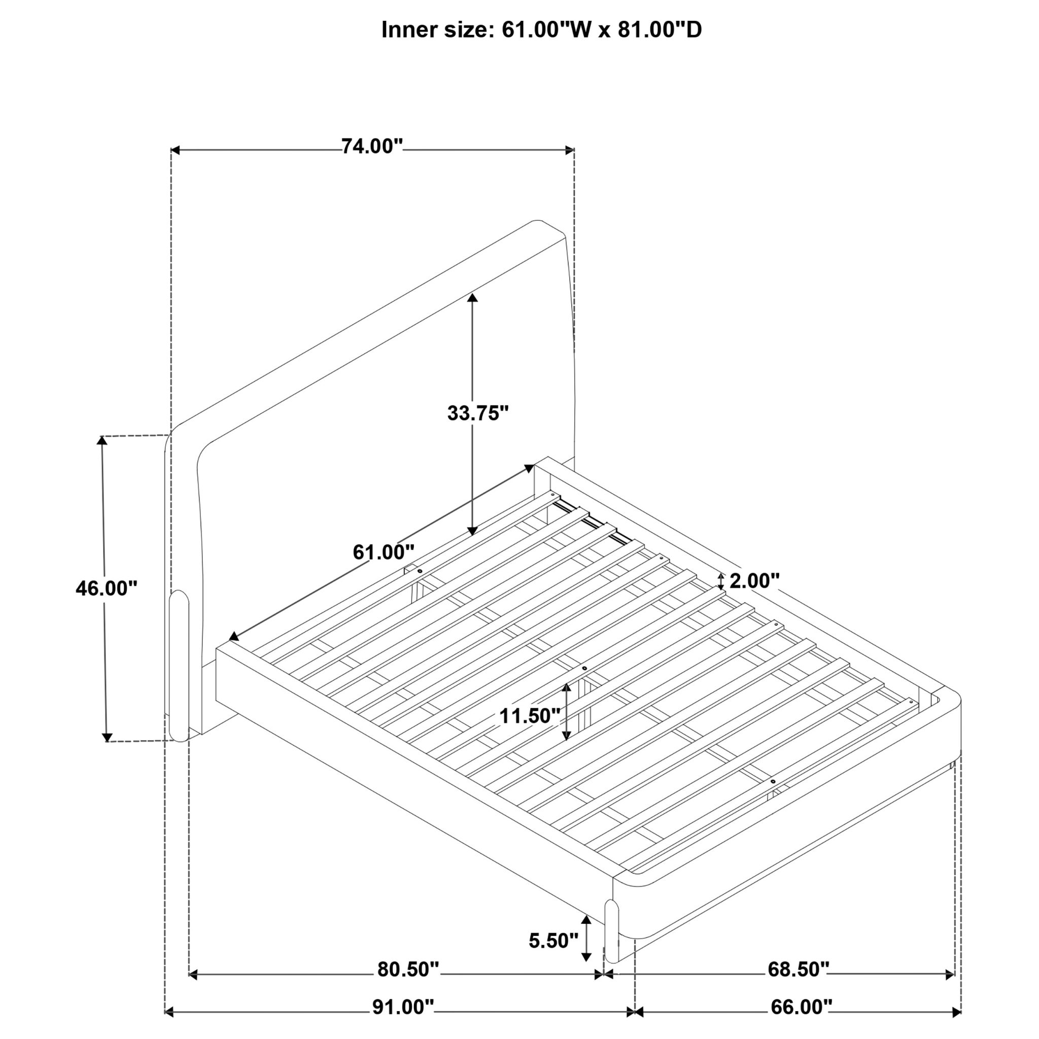 Baldacci Platform Bed Curry and Walnut - Image 11