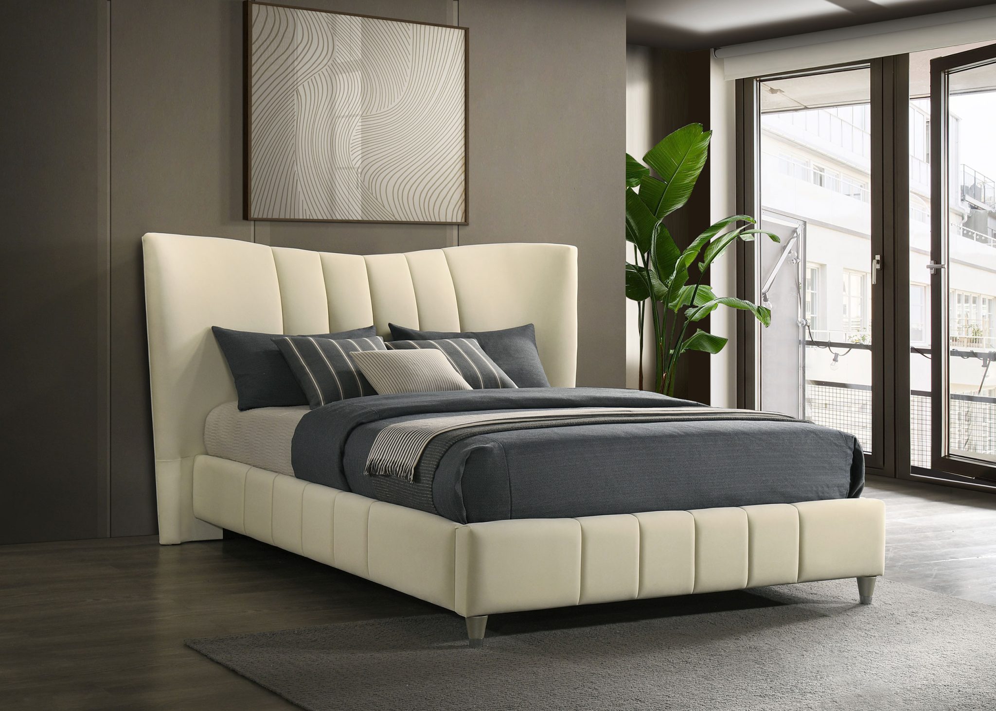 Evelyn Platform Bed Ivory