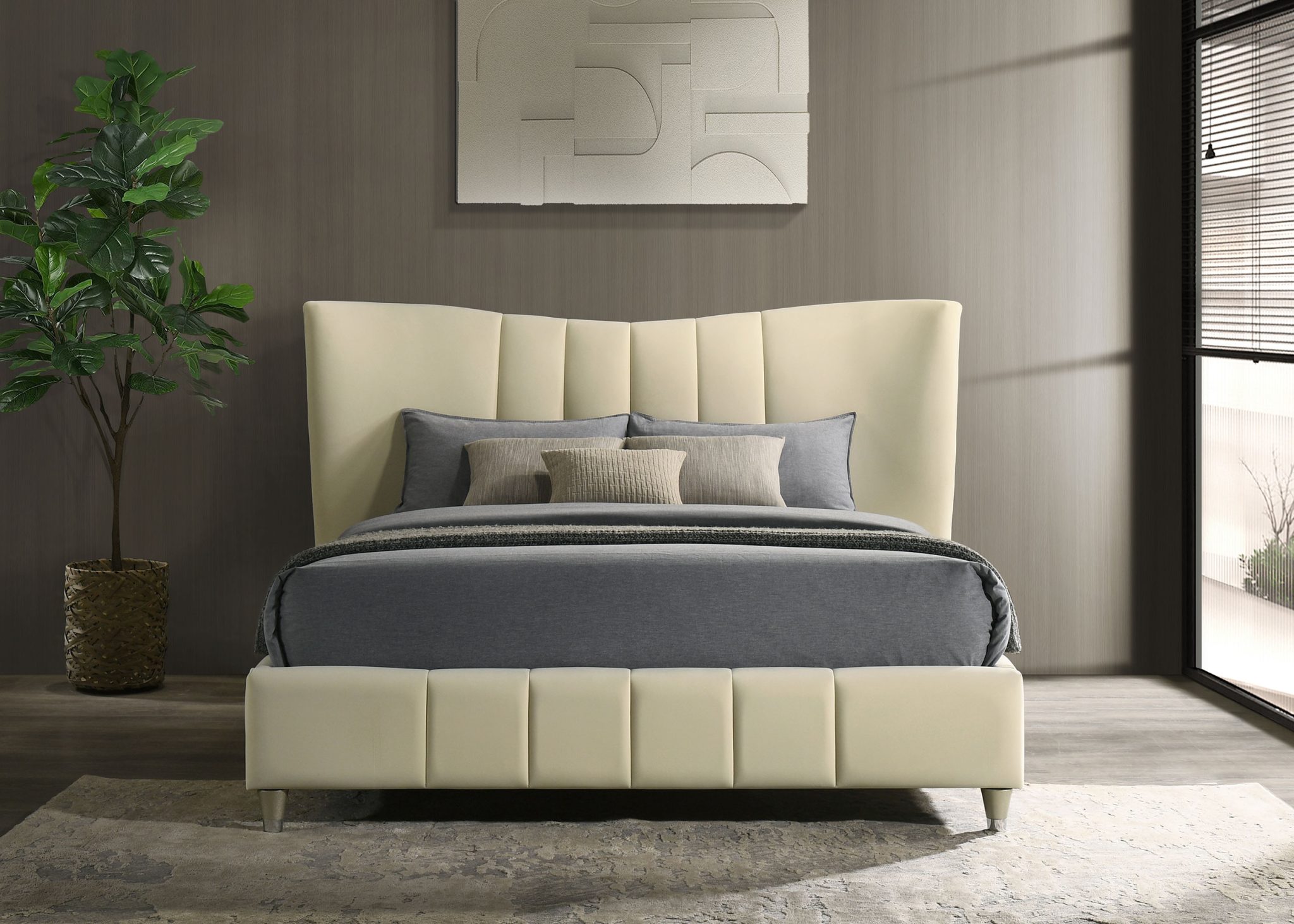 Evelyn Platform Bed Ivory - Image 2
