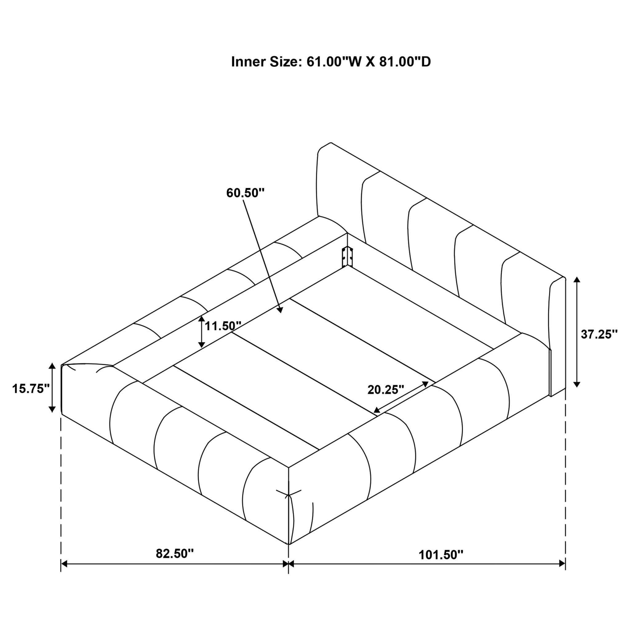 Wilshire Platform Bed Grey - Image 7