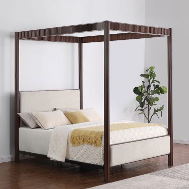 Zimmerlee Metal Canopy Bed Rust Brown