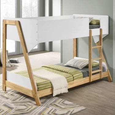 Wyatt Bunk Bed Twin over Twin White and Natural